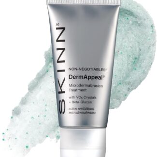 SKINN DermAppeal Microdermabrasion Facial Scrub - Anti-Aging Face Exfoliating Treatment for Dark Spots, Wrinkles & Dull Skin - Men & Women Brightening Exfoliator with Vitamin C & Fruit Enzymes - 2oz