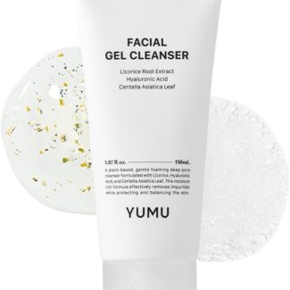 YUMU Licorice Deep Pore Facial Cleanser, for Double Cleansing, Centella Asiatica + Ceramide NP + Glycerin, Hydrating Gel Cleanser, Blackhead Remover, Korean Skincare (150ml/5.07 fl.oz.)